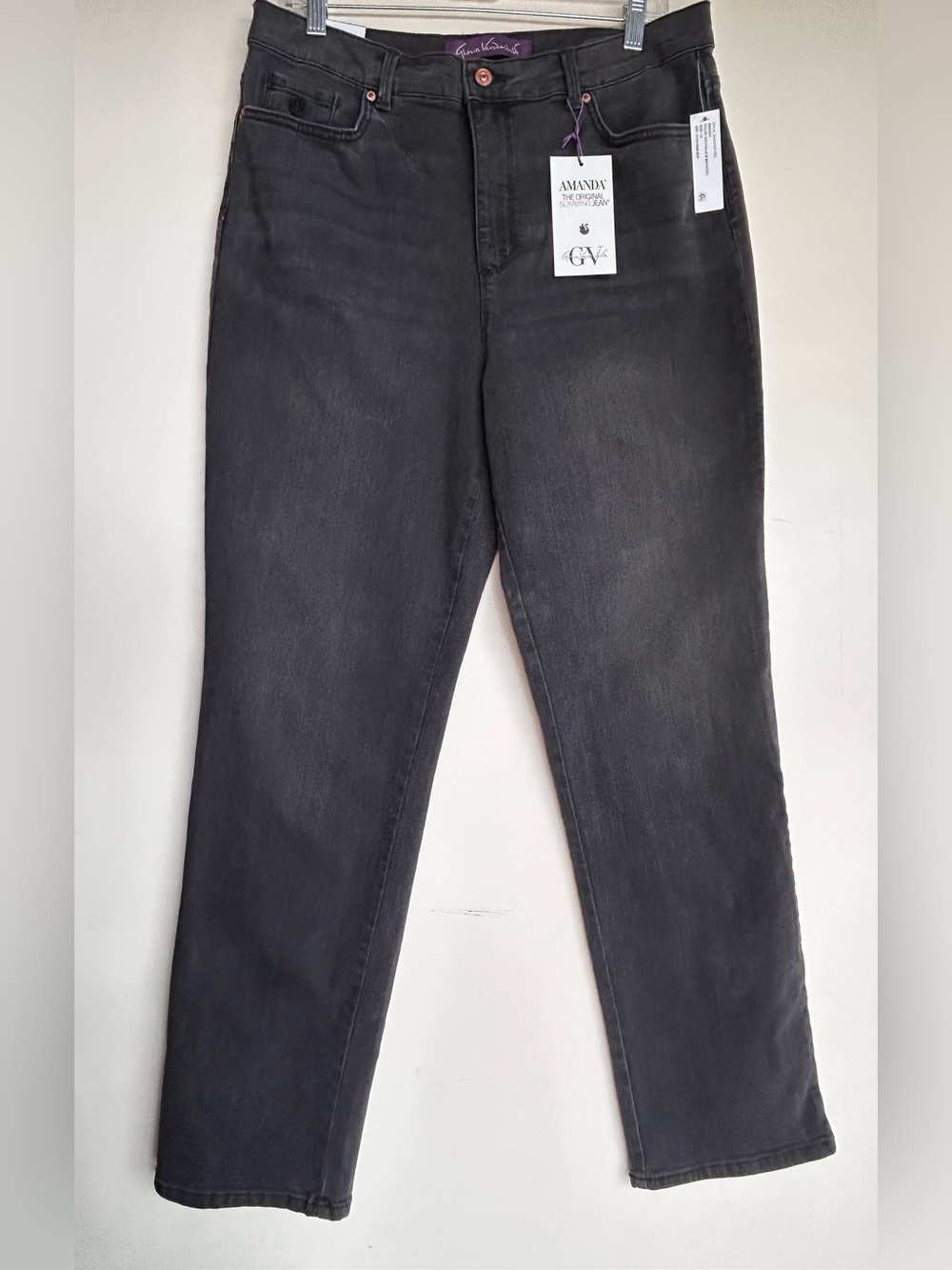 Gloria Vanderbilt Amanda Women’s Gray Slimming Jeans Size 14